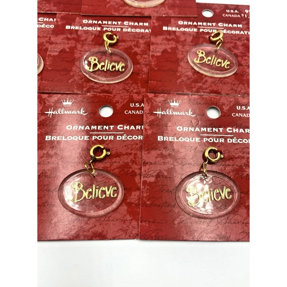 Vintage Lot of 10 'Believe' Hallmark Ornament Charms -‎ Acrylic